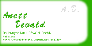 anett devald business card
